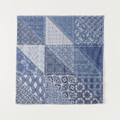 Denim driehoek Patchwork  textuur. Wandkleed (Voorkant (horizontaal))