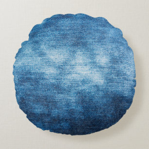 Denim droeg een weefselstructuur voor de achtergro rond kussen
