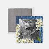 Denim en Daisies Fotomagneet Magneet (Voorkant / Achterkant)