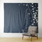 Denim en diamanten achtergrond  wandkleed (In Situ (horizontaal))