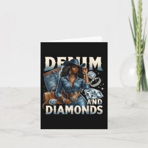 Denim en diamanten Afrikaanse Melanine Swag Cowgir Kaart