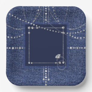 Denim en diamanten bord