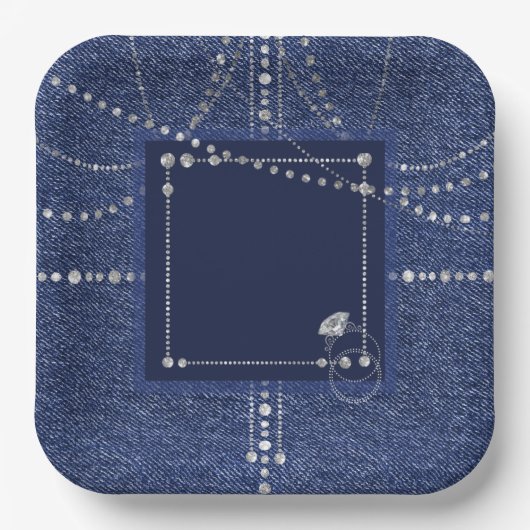 Denim en diamanten bord (Voorkant)