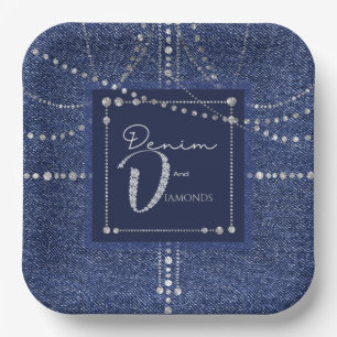 Denim en diamanten bord
