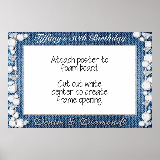 Denim en Diamanten Fotocabine Frame Prop Poster (Voorkant)