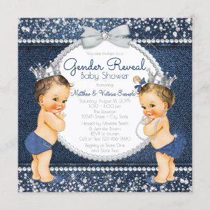 Denim en Diamanten Geslacht Revele Baby Borrel Kaart
