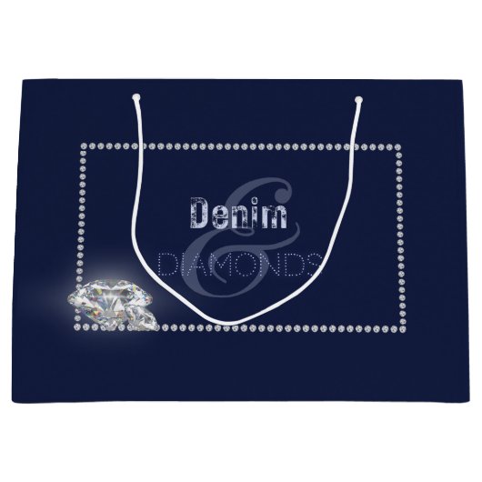 Denim en diamanten groot cadeauzakje (Voorkant)