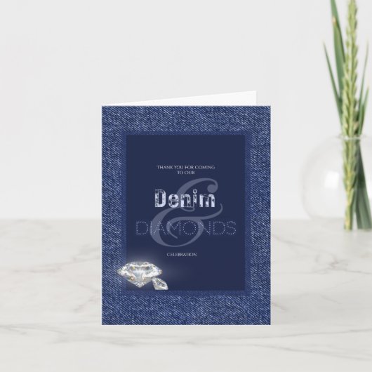 Denim en diamanten uitnodiging (Voorkant)