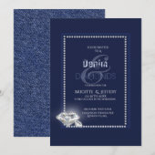 Denim en diamanten uitnodiging (Voorkant / Achterkant)