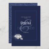 Denim en diamanten uitnodiging (Voorkant / Achterkant)