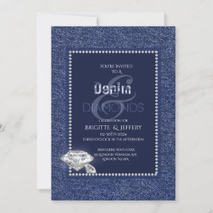 Denim en diamanten uitnodiging