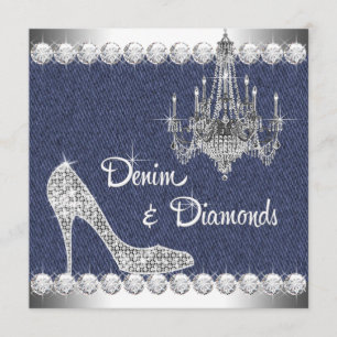Denim en Diamanten Verjaardagsfeest Uitnodigingen