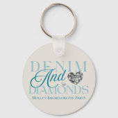Denim en diamanten - Western vrijgezellenontwerp Sleutelhanger (Voorkant)