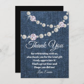 denim en diamantparel , dank u wel , kaart (Voorkant / Achterkant)