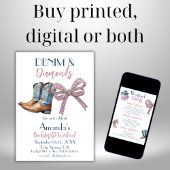 Denim en Diamond Disco Party Bachelorette Weekend Kaart