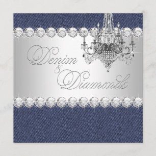 Denim en Diamond Feest Uitnodigingen