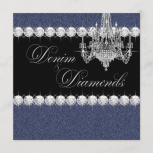 Denim en Diamond Feest Uitnodigingen