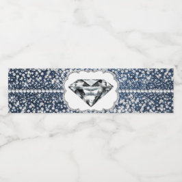 Denim en Diamond Water Flessenetiketten Waterfles Etiket