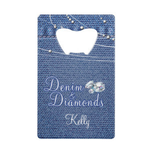 Denim en Diamonds, land Kredietkaart Flessenopener