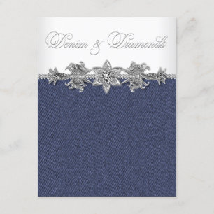 Denim en Diamonds Party Kaart
