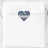 Denim en Kant Monogram Envelope Seal Hart Sticker (Tas)