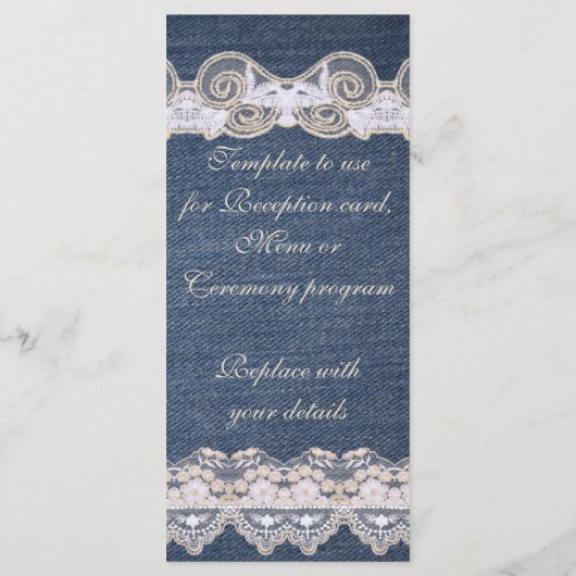  Denim en Kant Programma Rack Kaart (Achterkant)