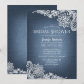 Denim en Lace Bridal Shower Invitation Kaart (Voorkant / Achterkant)