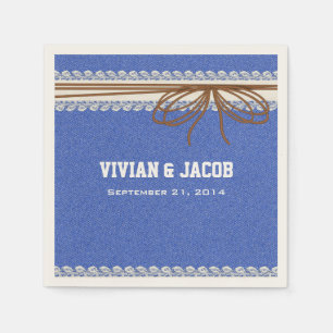 Denim en Lace Custom Wedding Napkin Servetten