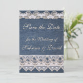  Denim en Losse sparen de Datum Save The Date (Staand voorkant)