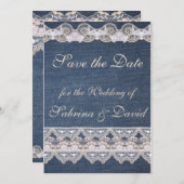 Denim en Losse sparen de Datum Save The Date (Voorkant / Achterkant)