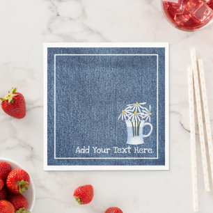 Denim En Madeliefjes Servet