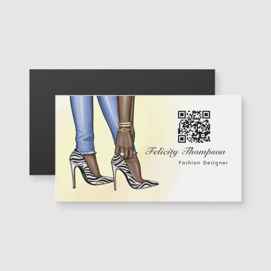 Denim en Zebra Mode Designer QR Code (Voorkant / Achterkant)