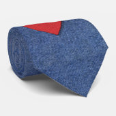 Denim et cravate cardiaque brodée (Roulé)