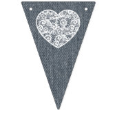 Dénim et dentelle Coeur Bannière Drapeaux (Troisième drapeau)