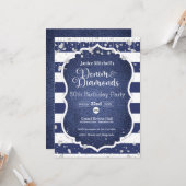 Denim et Diamonds Invitation d'anniversaire (Devant/Arrière en situation)
