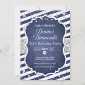 Denim et Diamonds Invitation d'anniversaire (Devant)