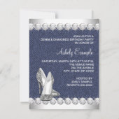 Denim et Diamonds Invitations de fête d'anniversai (Dos)