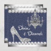 Denim et Diamonds Invitations de fête d'anniversai (Devant / Derrière)