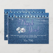 Denim et Diamonds Merci Cartes (Devant / Derrière)