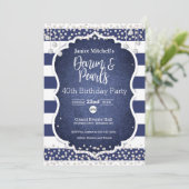 Denim et Pearls 40th Birthday Invitation (Debout devant)
