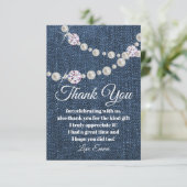 denim et perle de diamant, carte de remerciements (Debout devant)