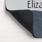 Denim Fabric, Denim Texture, Blue Denim, Jouw naam Muismat (Hoek)