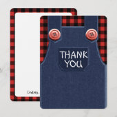 Denim & Flannel Schattige als een Button Thank You Kaart (Voorkant / Achterkant)