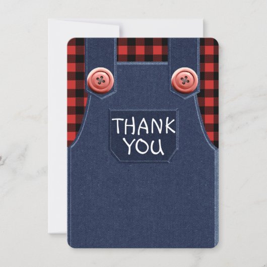 Denim & Flannel Schattige als een Button Thank You Kaart (Voorkant)