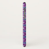 Denim & fleurs violet/ bleu coque iphone (Dos/Gauche)