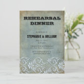  Denim Floral Rehearsal Dinner Kaart (Staand voorkant)