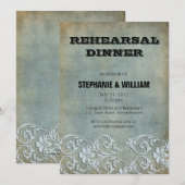  Denim Floral Rehearsal Dinner Kaart (Voorkant / Achterkant)