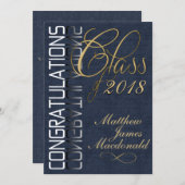 Denim Formal Graduation Party Invitation (Devant / Derrière)