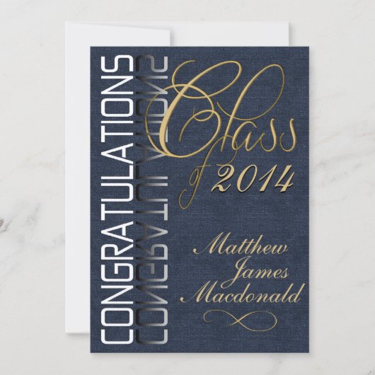 Denim Formal Graduation Party Invitation (Devant)
