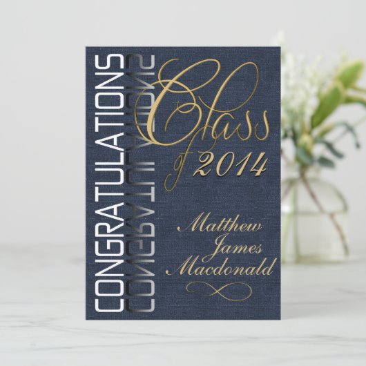 Denim Formal Graduation Party Invitation (Debout devant)